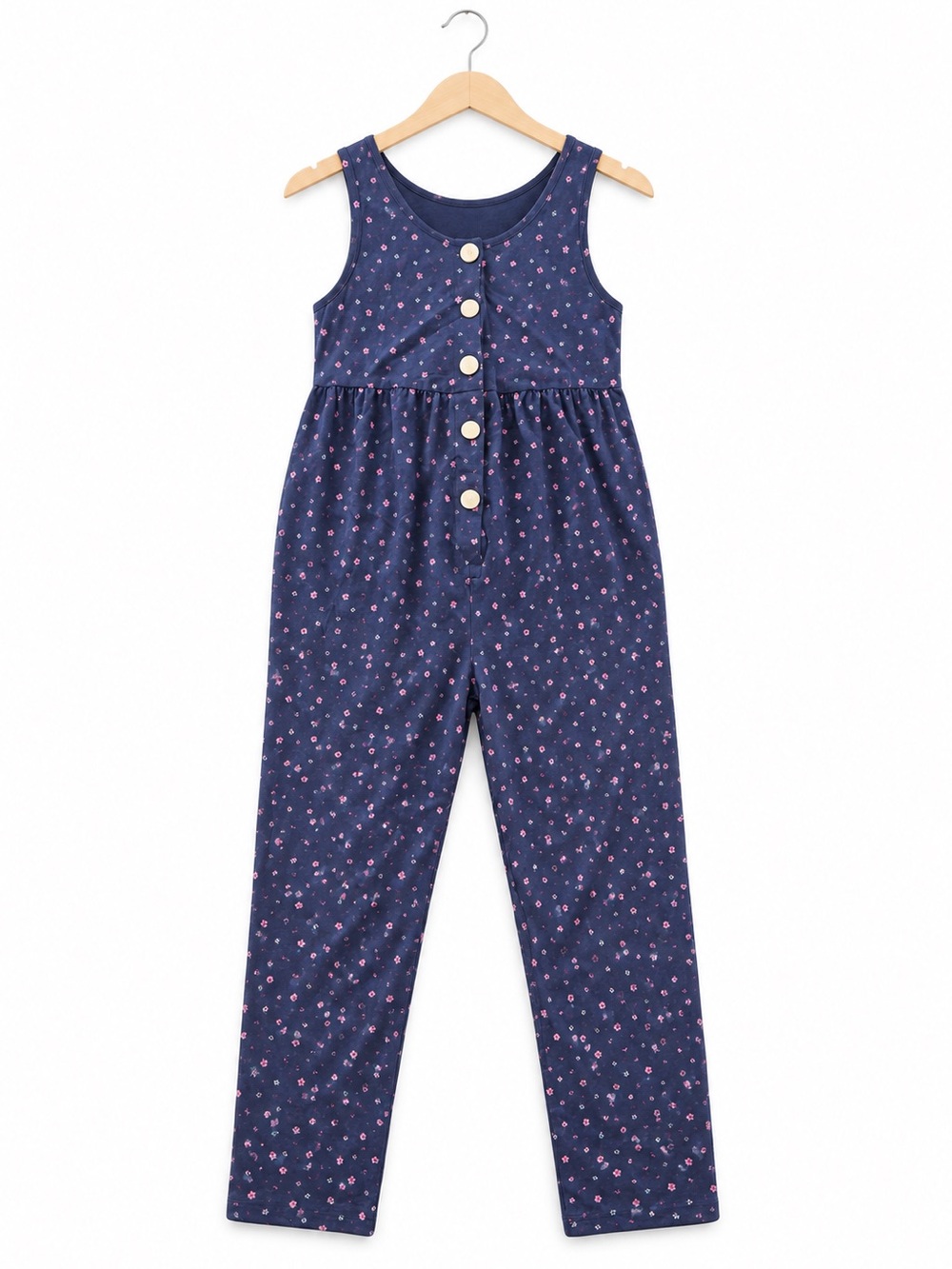 VTG 80s Take nine Maternity Jumpsuit M ditsy Floral Button Front Cottagecore